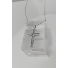 ΓΥΝΑΙΚΕΙΟΣ ΣΤΑΥΡΟΣ ΛΕΥΚΟ 18K με ζιργκόν στην πάνω πλευρά CRW96